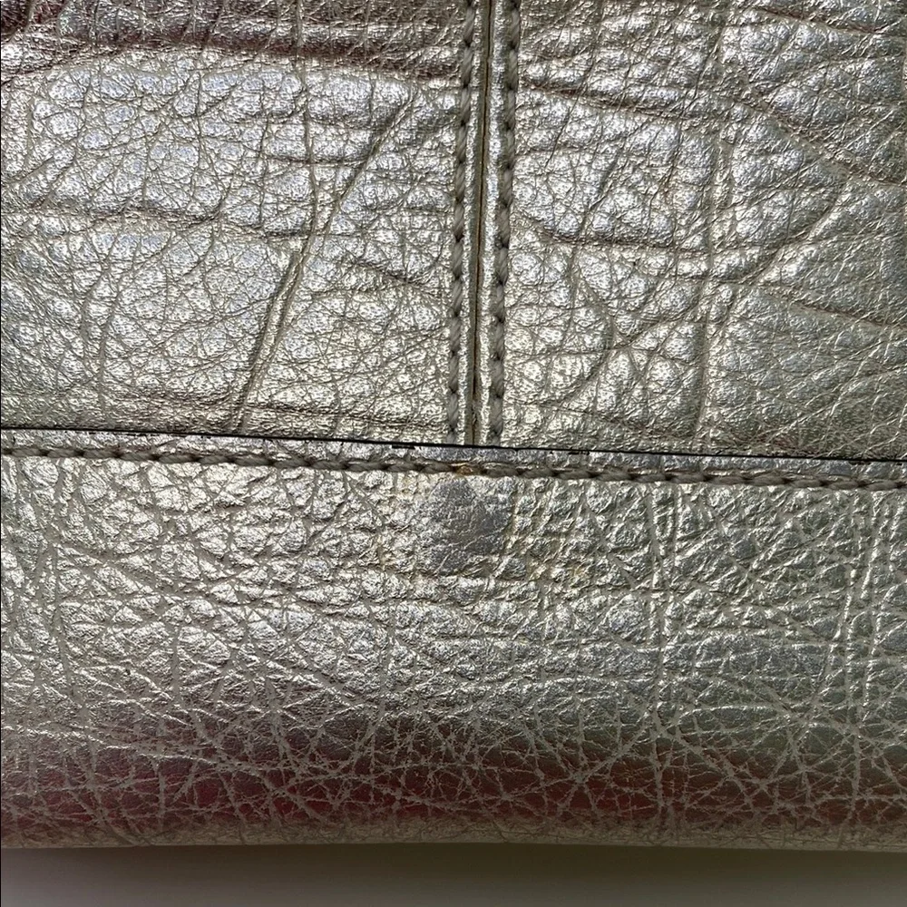 Coach Wristlet Metallic Champagne Leather‎